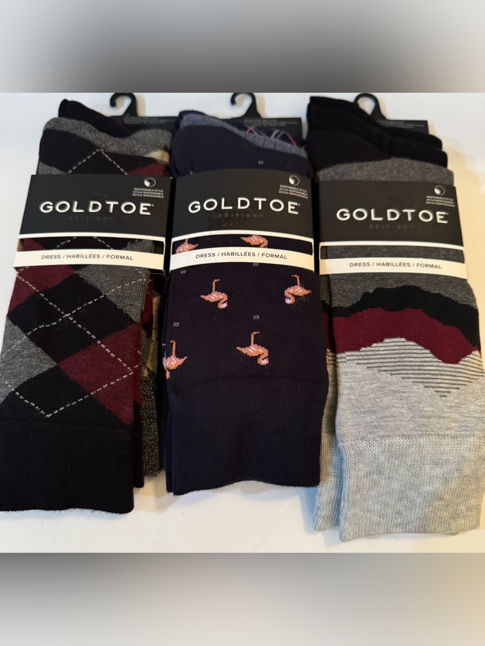 3 GOLDTOE EDITION Men's Dress Socks Shoe Size 6-12.5 3 Pack Each
